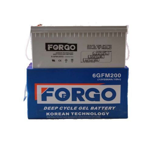 FORGO KOREAN GELL BATTERY 12V/200AH WITH ONE YEAR WARRANTY