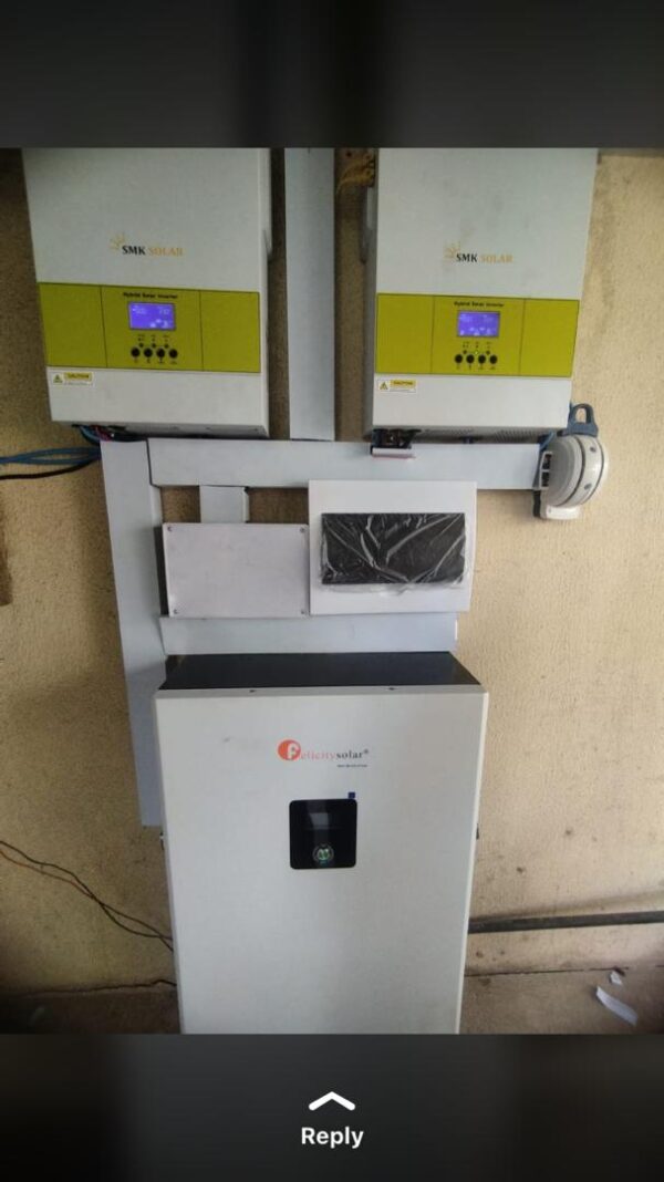 PARALLED 10KVA SMK INVERTER WITH 10KWH FUL INSTALLATION PACKAGE