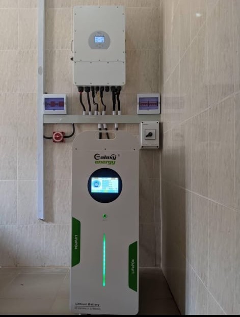 Deye 15kW inverter with 16kWh lithium battery and 12 550W JA Solar panels